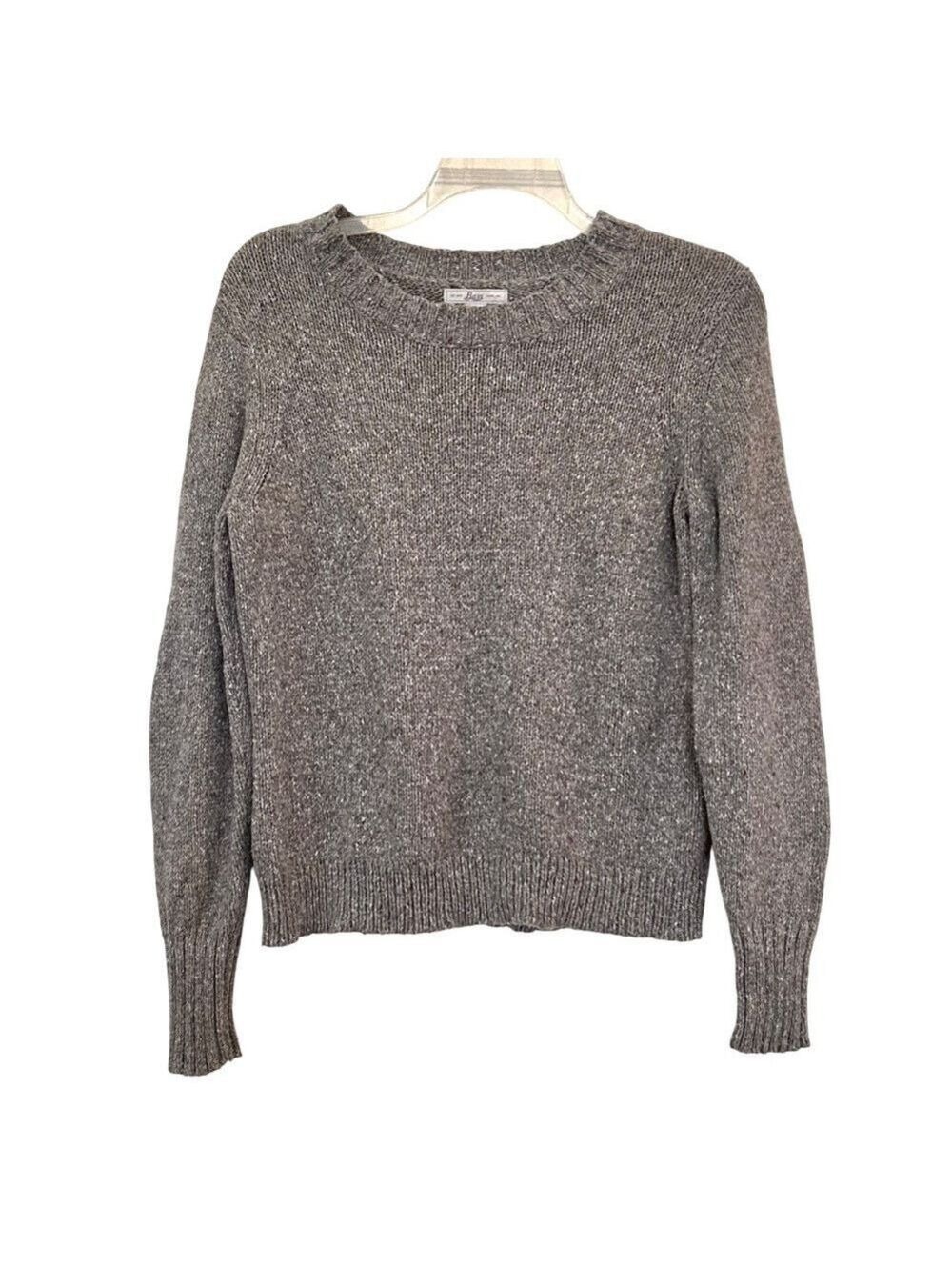 BASS Crew Neck Thick Heathered Cotton Blend Sweater XL USA